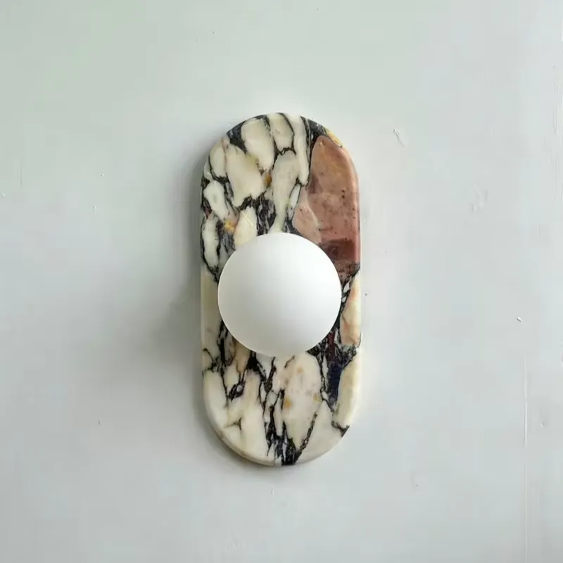 Room Decor Lighting Lamp - SJX Minimalist Natural Calacatta Viola Marble