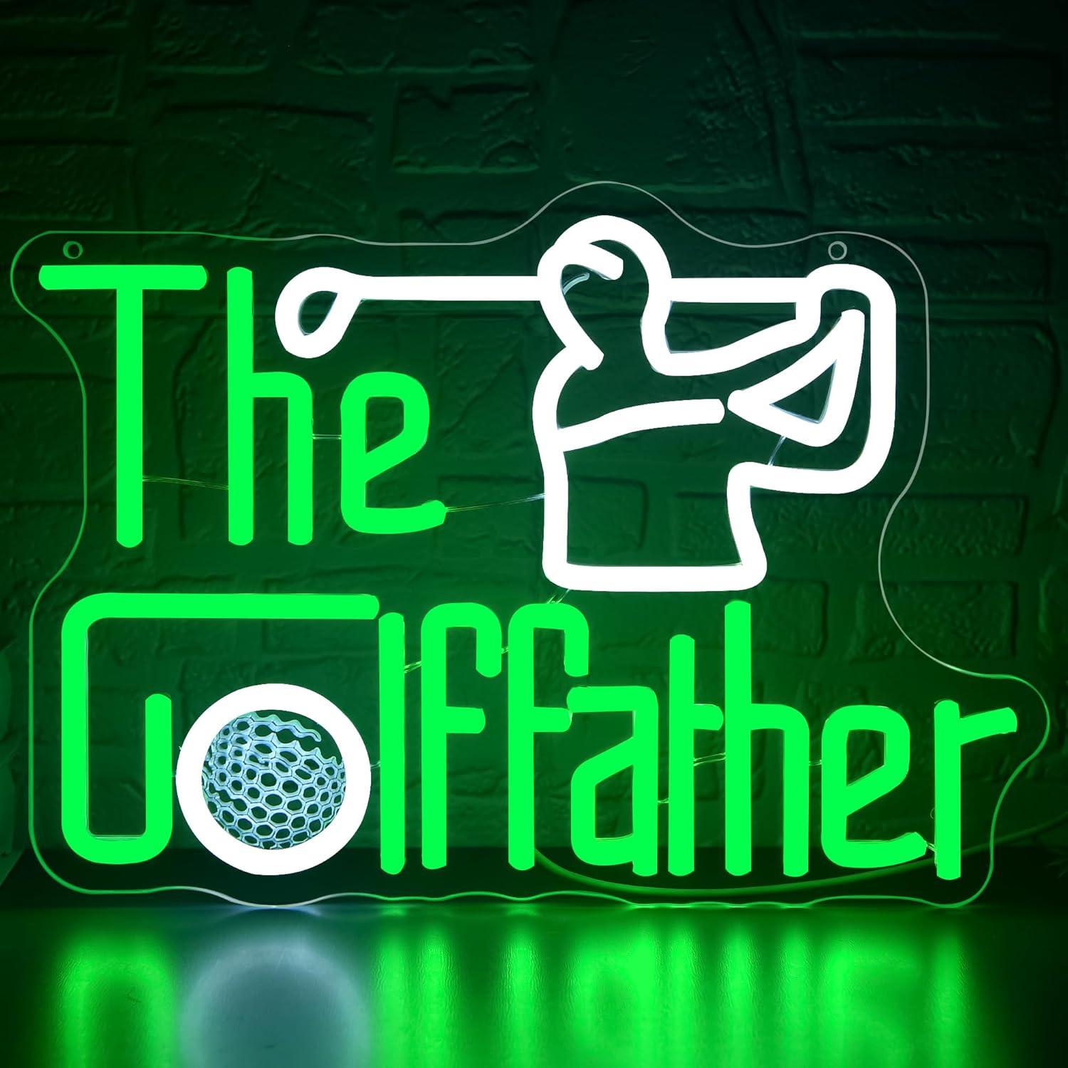 Wall Decor Lighting - Golf Father Neon Sign USB Dimmable