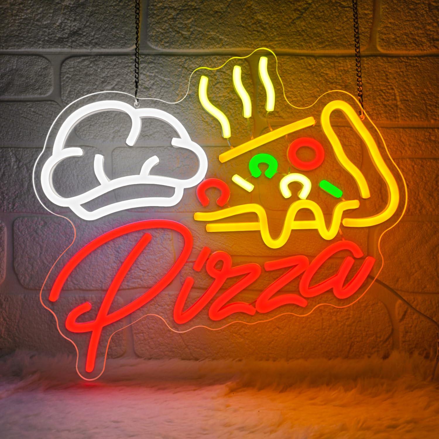 Wall Decor Lighting - Pizza Neon Sign Colorful Pizza LED