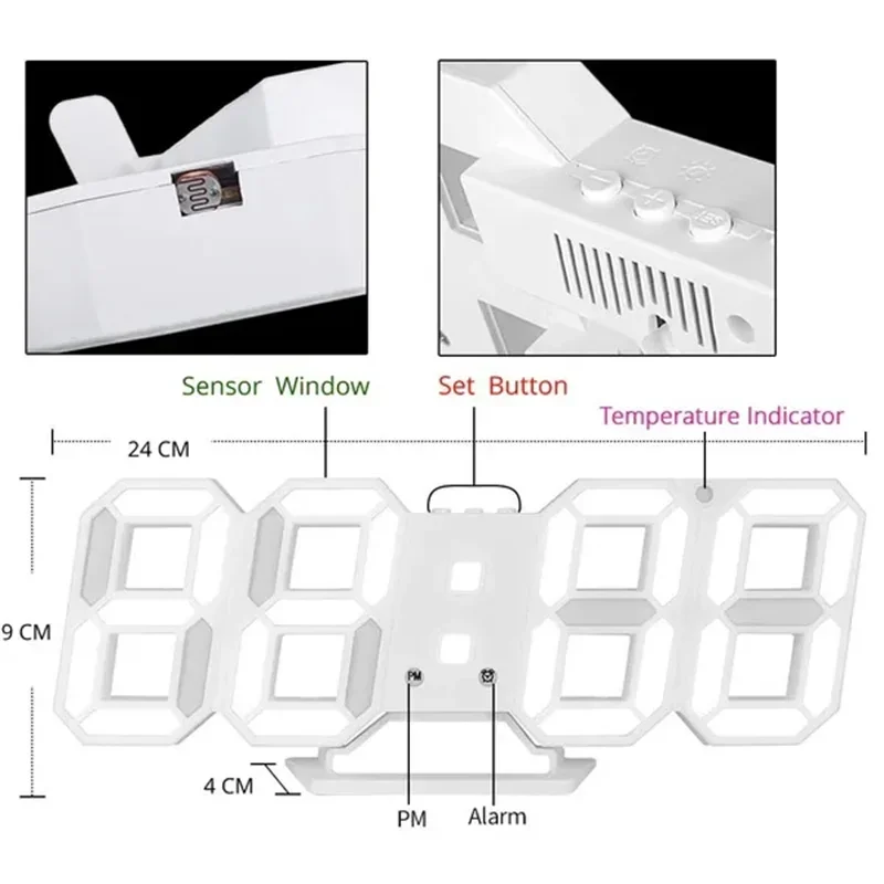 Decoration for Bedroom 3D Digi - Lighting Home Decor Wall Clocks ulasan dan harga