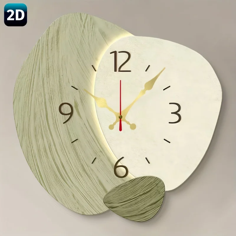 2D Flat, Wooden Silent Wall Cl - Lighting Home Decor Wall Clocks ulasan dan harga