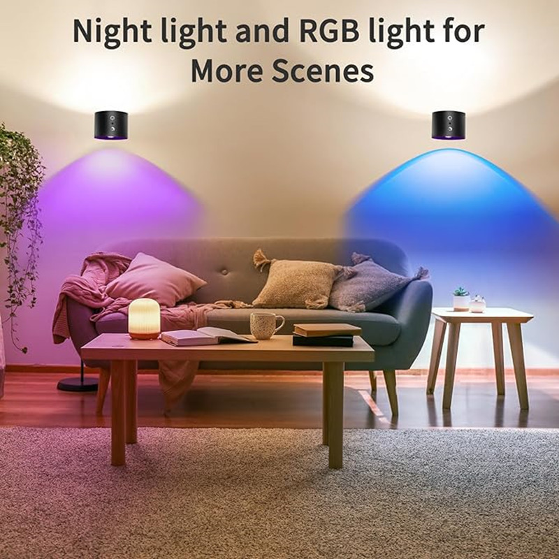 9 Colors 360° Rotation Wall La - Colour Changing Bulb ulasan dan harga