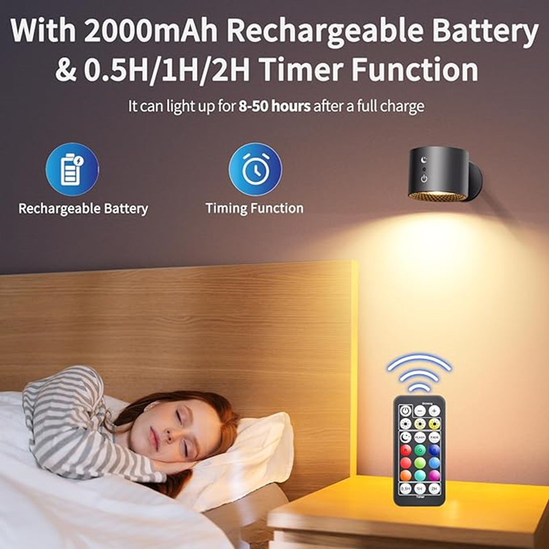 9 Colors 360° Rotation Wall La - Colour Changing Bulb ulasan dan harga