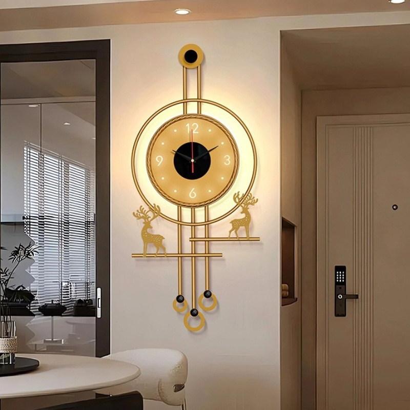Modern TV Background Wall Mute - Lighting Home Decor Wall Clocks ulasan dan harga