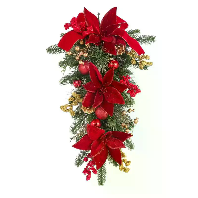 60CM Christmas Wreath Pendant  - Pendant Lighting Christmas Decor ulasan dan harga