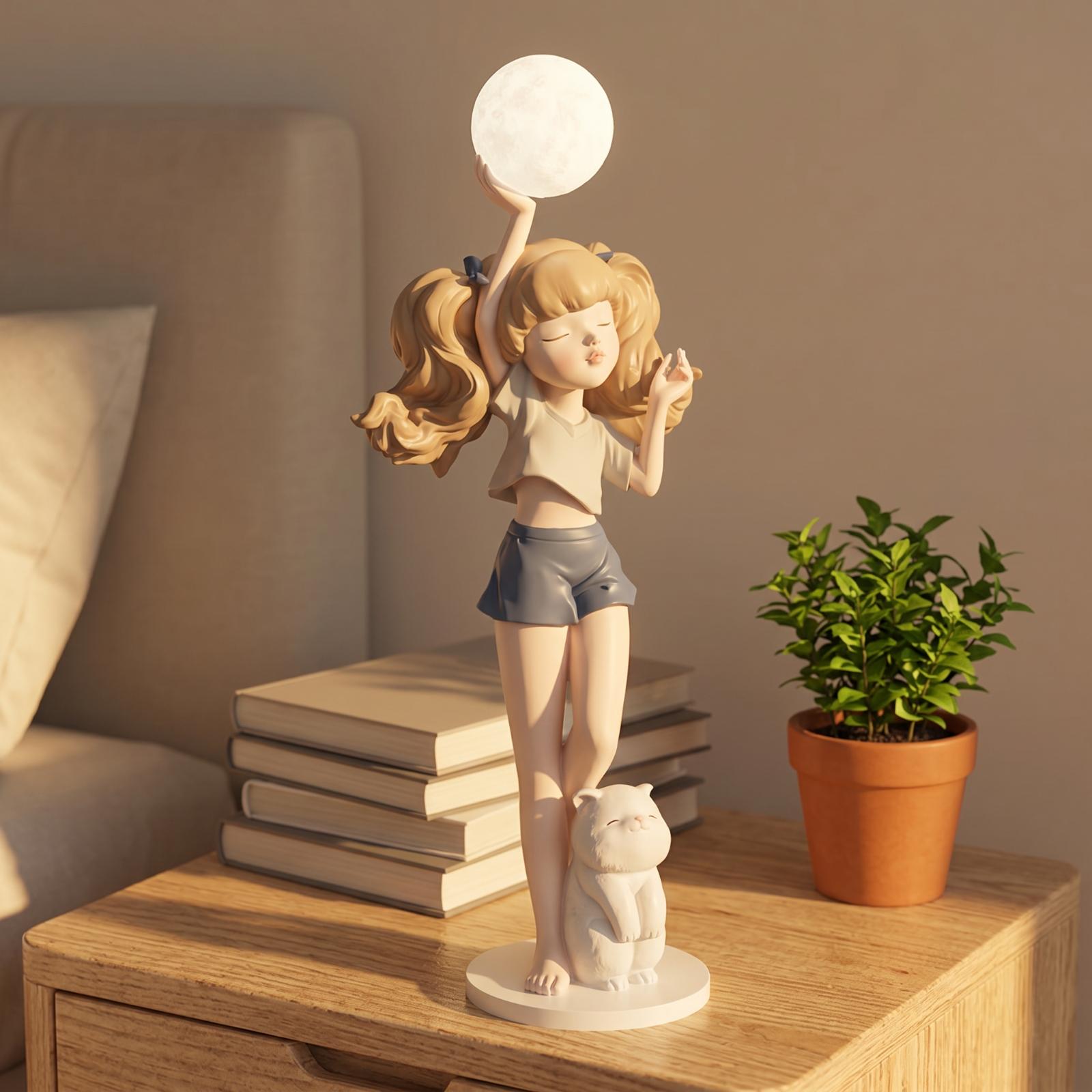 Elegant Girl Figurine Lamp wit - Room Decor Lighting Lamp ulasan dan harga