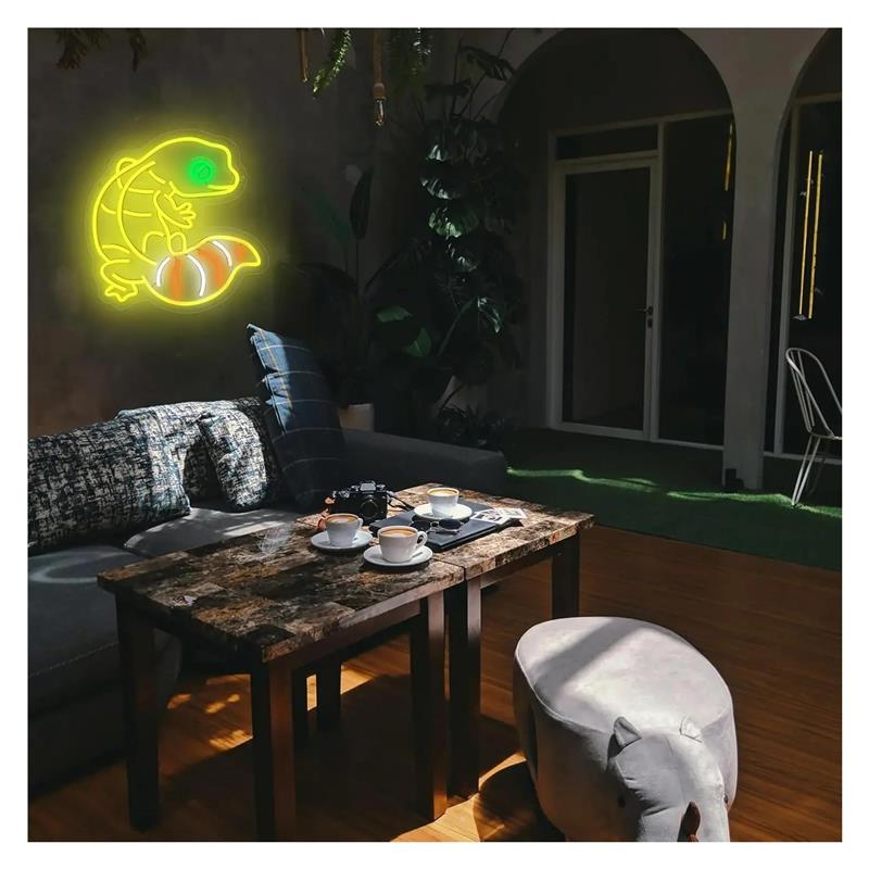 Gecko Shape Neon Sign Anime Li - Gecko Lighting & Decor ulasan dan harga