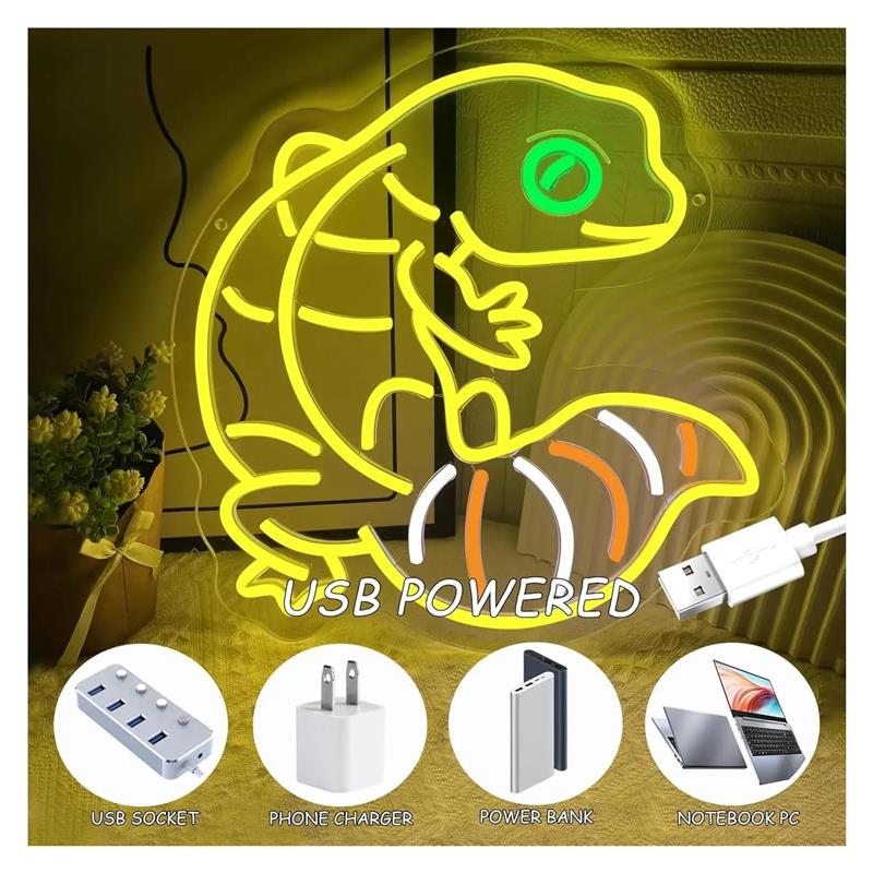 Gecko Shape Neon Sign Anime Li - Gecko Lighting & Decor ulasan dan harga