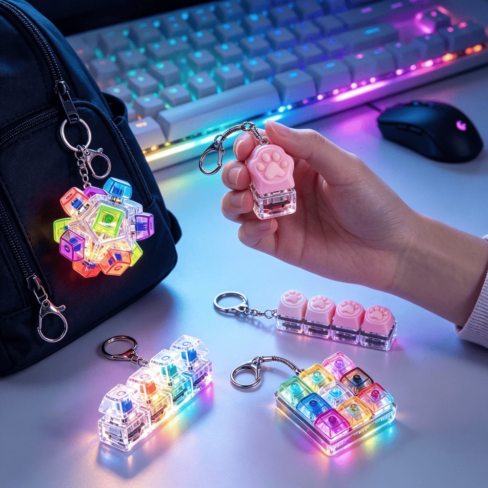 LED Light-Up Keychain Keyboard - Lighting Home Decor Ideas ulasan dan harga