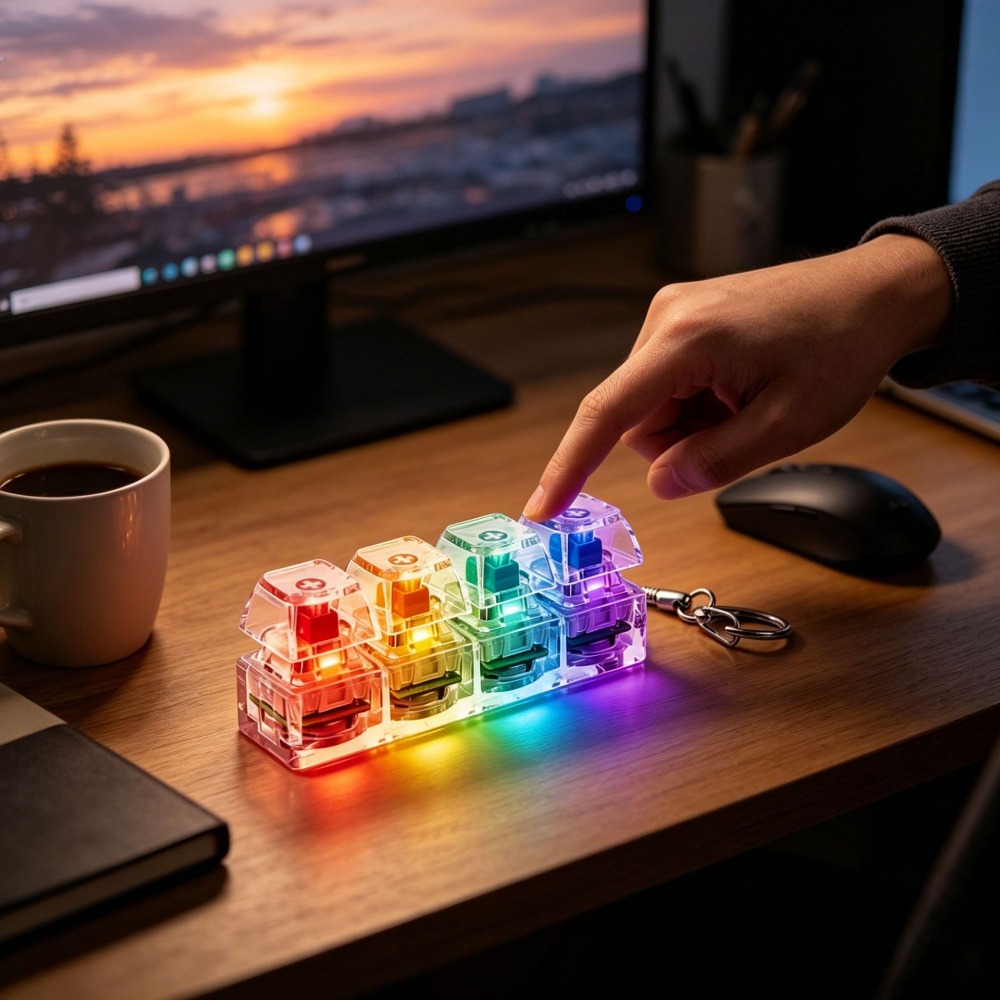 LED Light-Up Keychain Keyboard - Lighting Home Decor Ideas ulasan dan harga