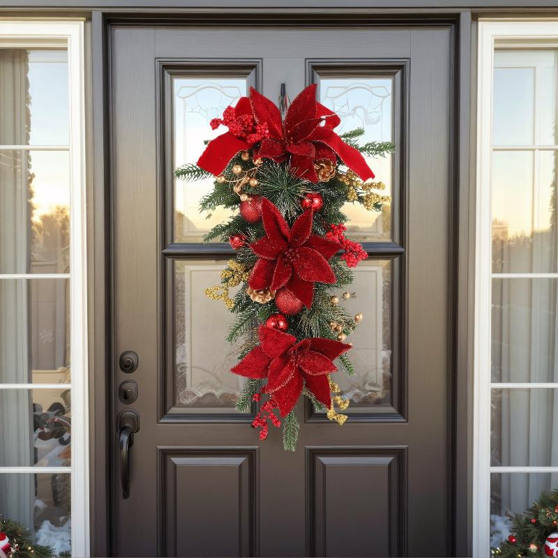 60CM Christmas Wreath Pendant  - Pendant Lighting Christmas Decor ulasan dan harga