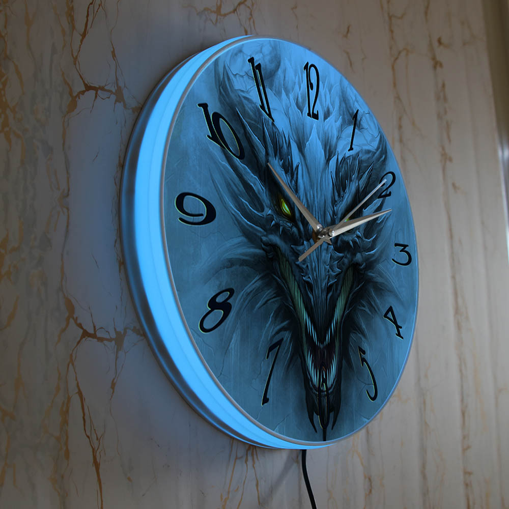 Gothic Evil Dragon Head Lumino - Lighting Home Decor Wall Clocks ulasan dan harga