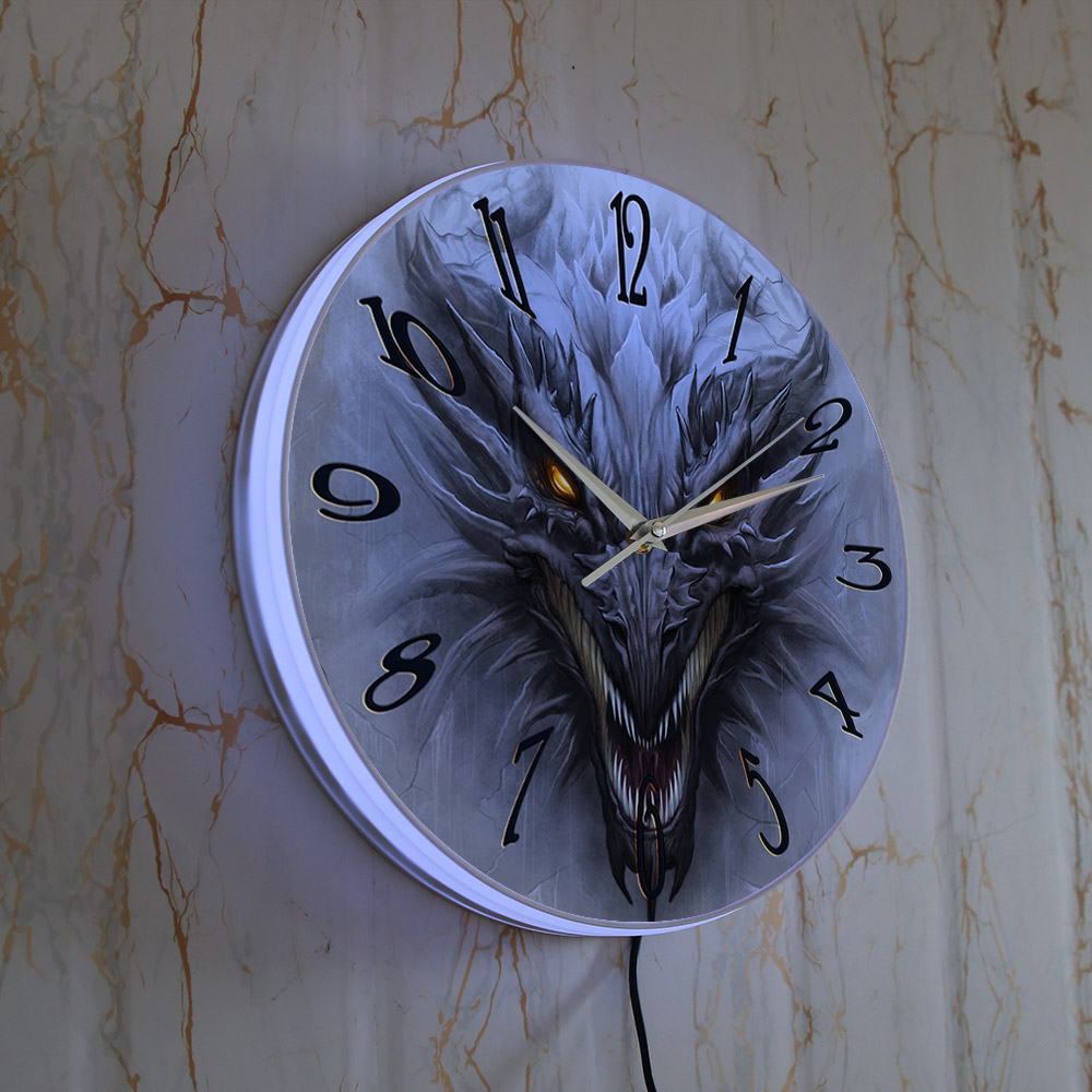 Gothic Evil Dragon Head Lumino - Lighting Home Decor Wall Clocks ulasan dan harga