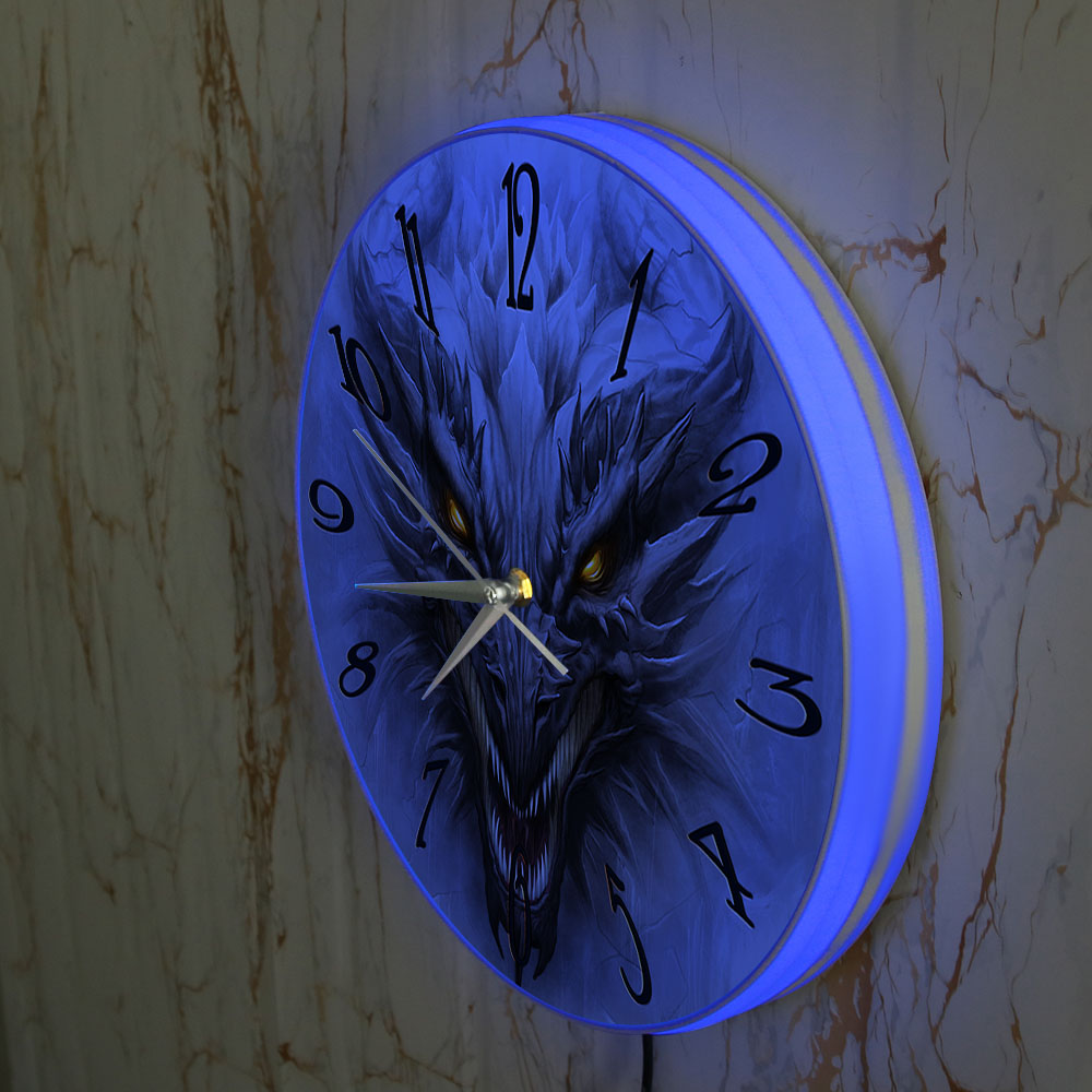 Gothic Evil Dragon Head Lumino - Lighting Home Decor Wall Clocks ulasan dan harga