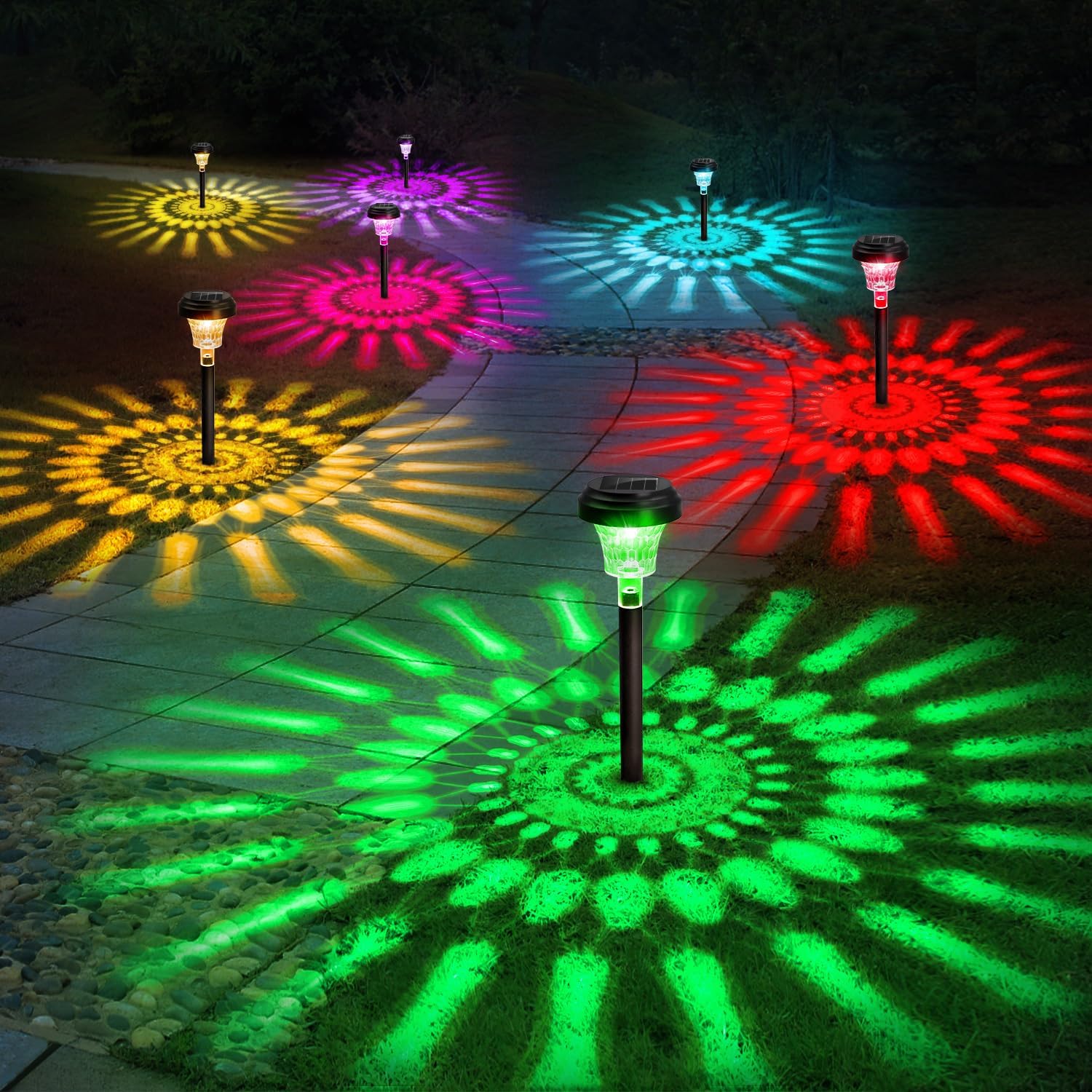 Solar Pathway Lights Outdoor S - Colour Changing Bulb ulasan dan harga
