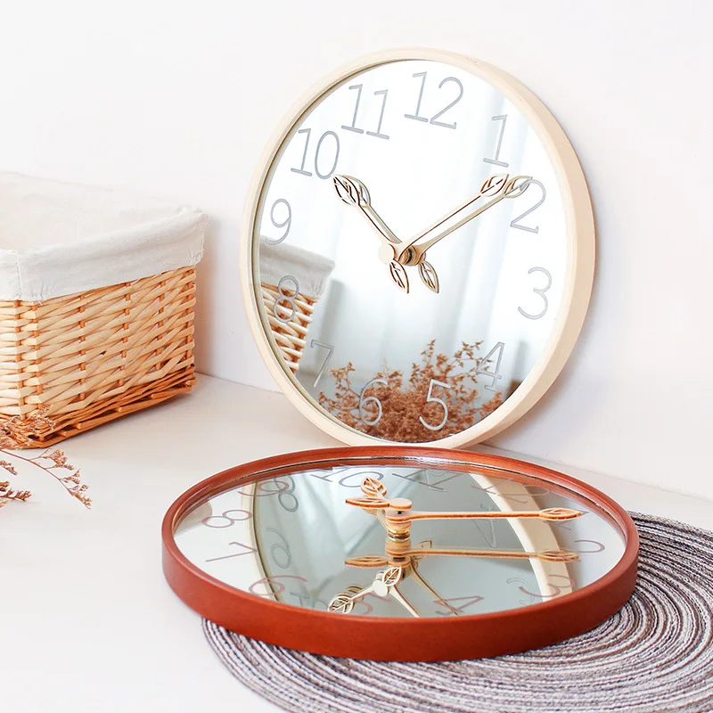 12inch Mirror Wooden Wall Cloc - Lighting Home Decor Wall Clocks ulasan dan harga
