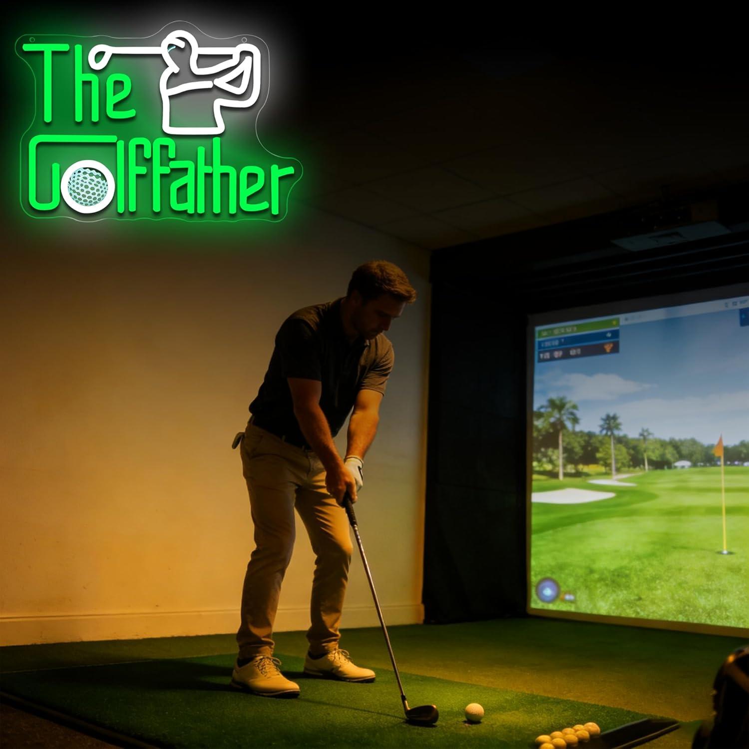 Golf Father Neon Sign USB Dimm - Wall Decor Lighting ulasan dan harga