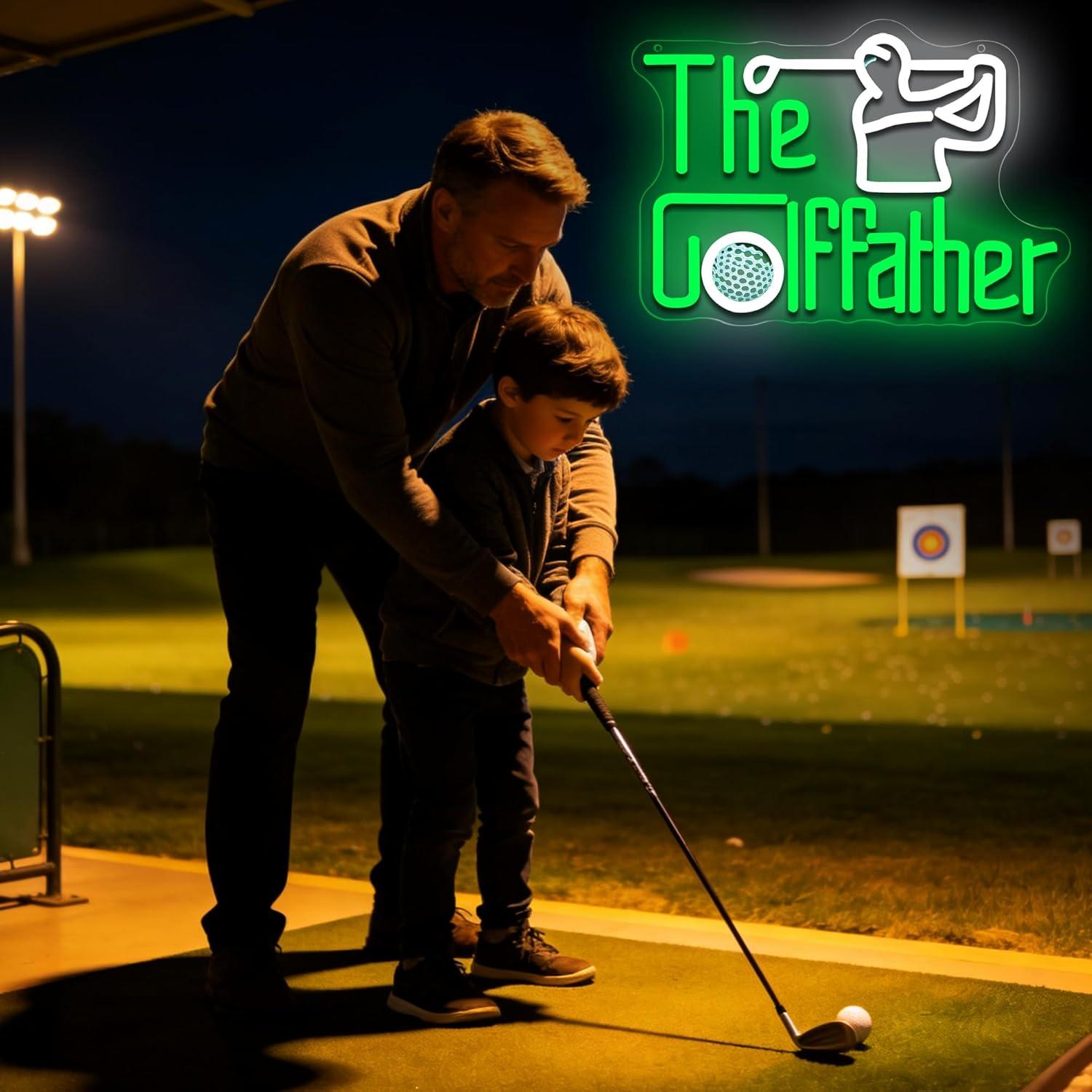 Golf Father Neon Sign USB Dimm - Wall Decor Lighting ulasan dan harga