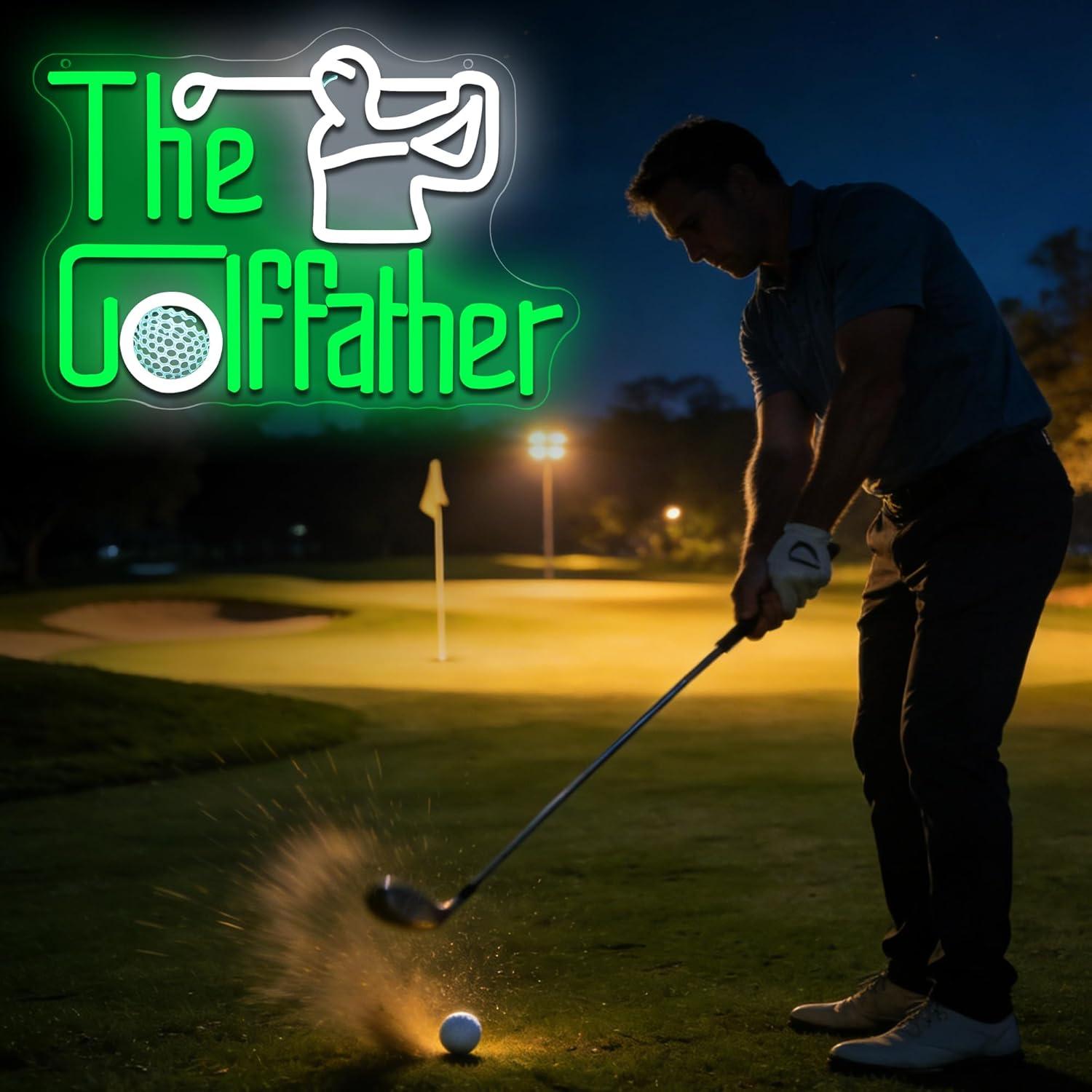 Golf Father Neon Sign USB Dimm - Wall Decor Lighting ulasan dan harga