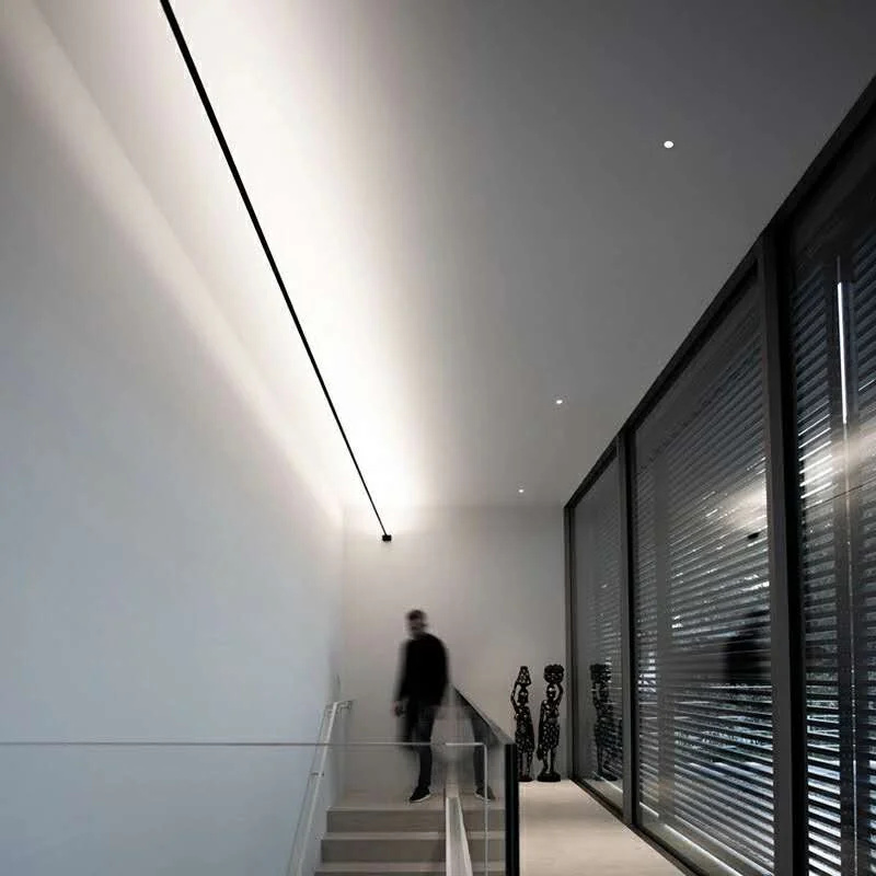Modern Black And White Linear  - Lighting Metal Wall Decor ulasan dan harga